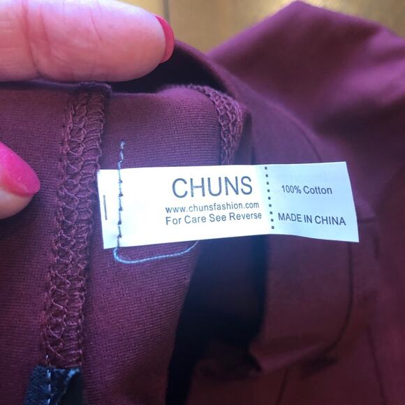 Chuns maroon casual pants NWT new with tags - Picture 5 of 7